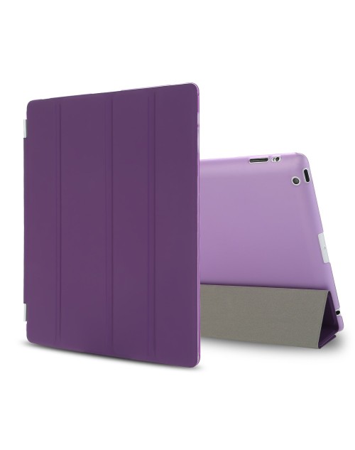 iPad Mini Case, iPad Mini 2 / Mini 3 Case,iPad Mini Smart Case Cover [Synthetic Leather] and Translucent Frosted Back Magnetic Cover with Sleep / Wake Function [Ultra Slim] [Light Weight] for Apple iPad Mini 1/2/3-Purple 